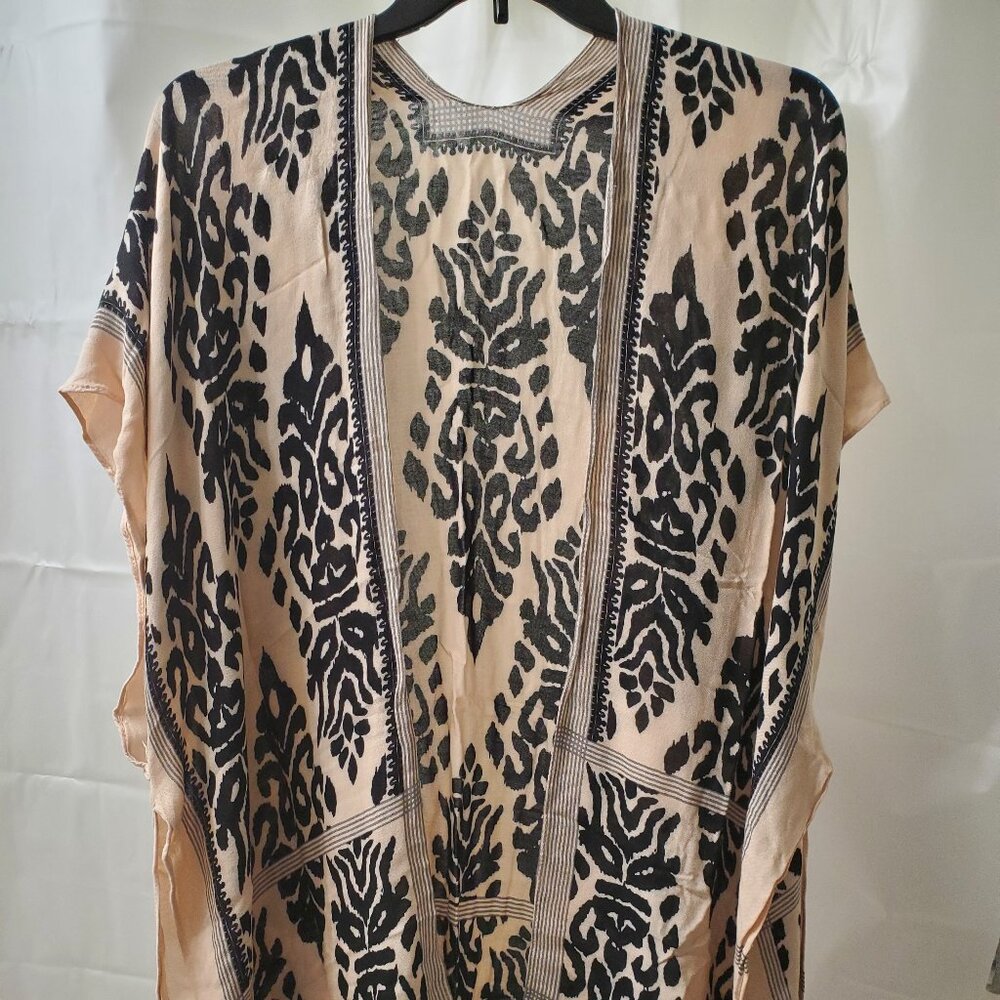 Pink And Black Boho Kimono Wrap